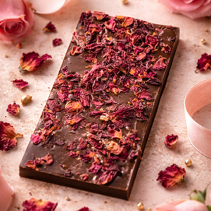 Luxe Chocolate Dark Chocolate Rose Chocolate Bar | Box of 8
